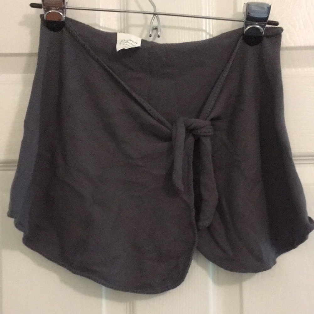 Gray Knit Wrap Stretchy Ballet Skirt